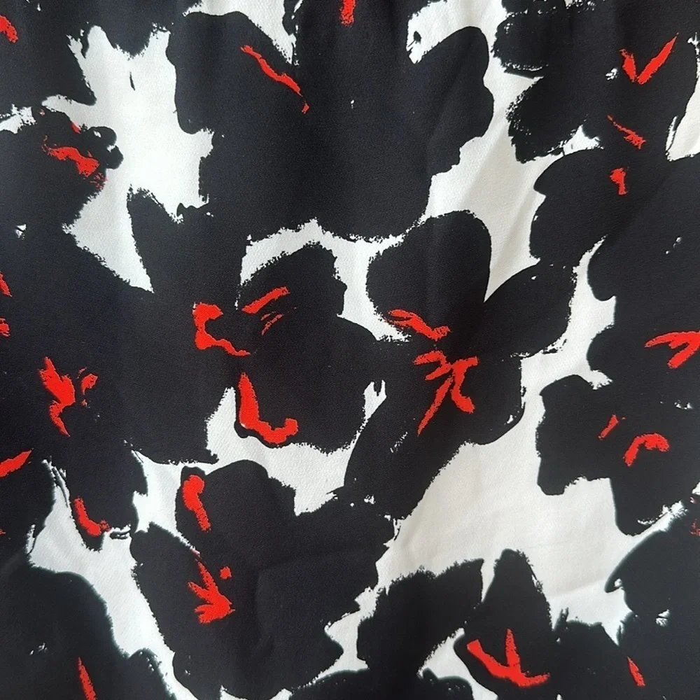 A.L.C. Nicholson Floral Silk Blend Mini Skirt Black/Red Zip Lined size 4